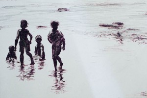 children playing in water   